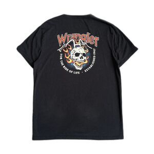 Wrangler graphic tee skull flames biker grunge